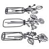 3Pcs Metal Vase Flowers Wall Art Elegant Prevent Rust Easy To Install Iron Flower Wall Art for