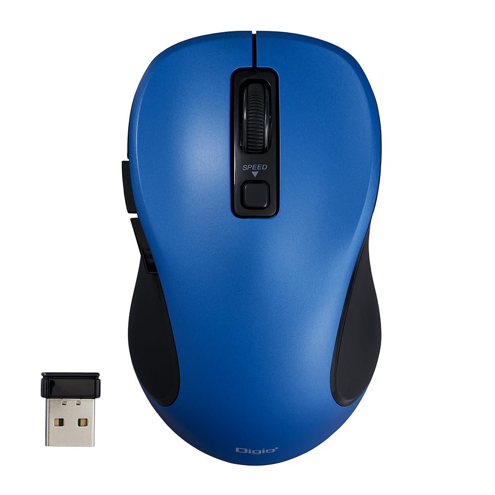 Digio2 Wireless, Quiet, 5-Button, BlueLED Wireless Mouse, Blue, Z0172