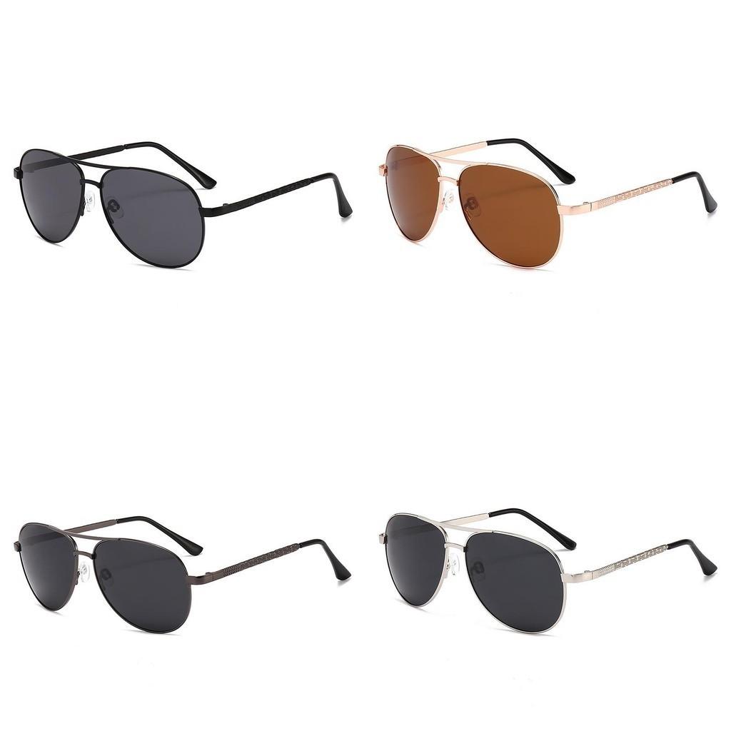 Stylish Black Metal Frame Polarized Sunglasses Men's Driving Fishing Eye Protection Glasses Uv400