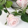3 Branch Mini Rose Heads Artificial Flower Bouquet Faux Rose Bouquet with Stem for Wedding Party Home Office Floral Arrangement Table Decor