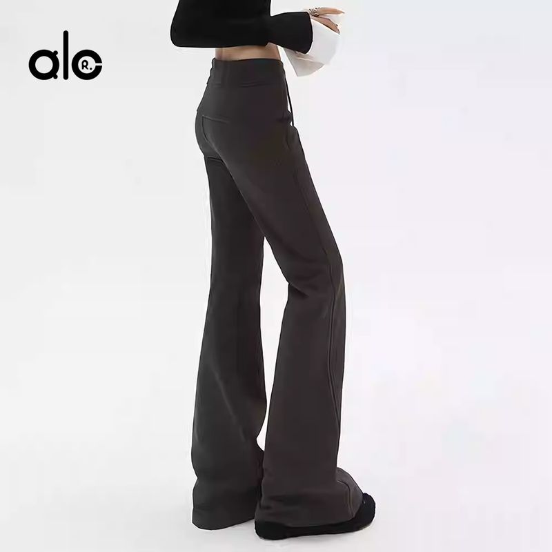 Aloneadv American Sports Wide-Leg Pants Women's Spring & Fall Micro-Pull Yoga Pants Mid-Low Waist Outwear Slim Looking Casual Sweatpants