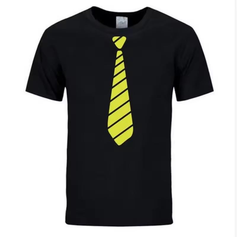 Summer Fun Tie Design Men's T-Shirt Novelty Fashion Hip Hop Short Sleeve Casual Comfortable 3D Printing Handsome Clothing