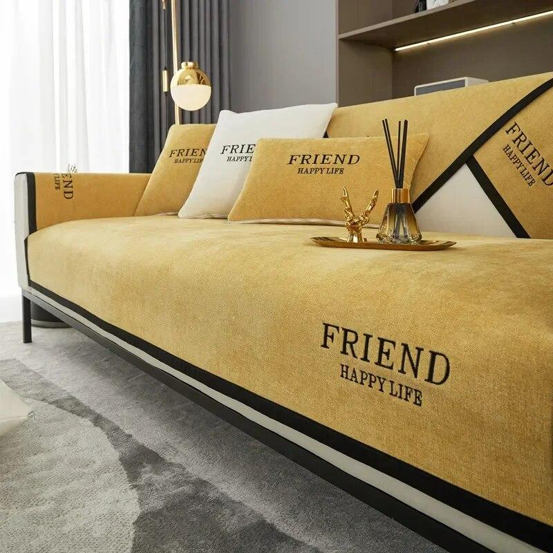 Chenille Non-slip Sofas Towel Luxury Sofa Cushion for Living Room Couch Cover Corner Sofa Towes Seat Pad Home Protection Covers