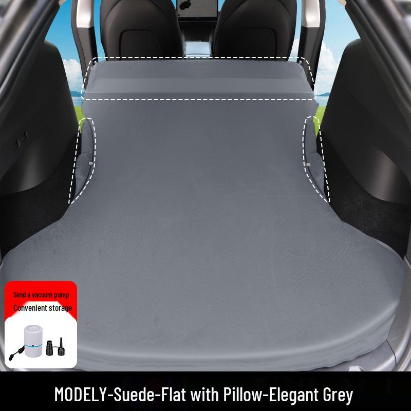 Uppblåsfri bilmadrass för Tesla Model Y/3: Resesäng för bakluckan för camping