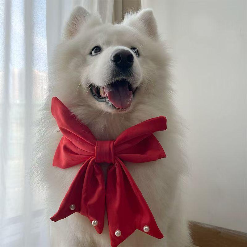 Christmas New Pet Dog Scarf for Small, Medium, and Large Dogs Samoyed Golden Retriever Cute Accessories Neck Scarf