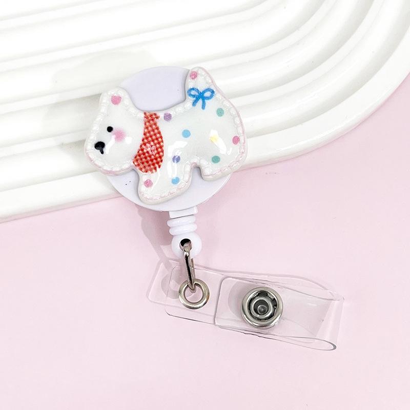 Cute Dog Design Medical Staff ID Badge Holder Retractable Name Tag ID Badge Reel Anti-loss Badge Holder Back To School Supplies