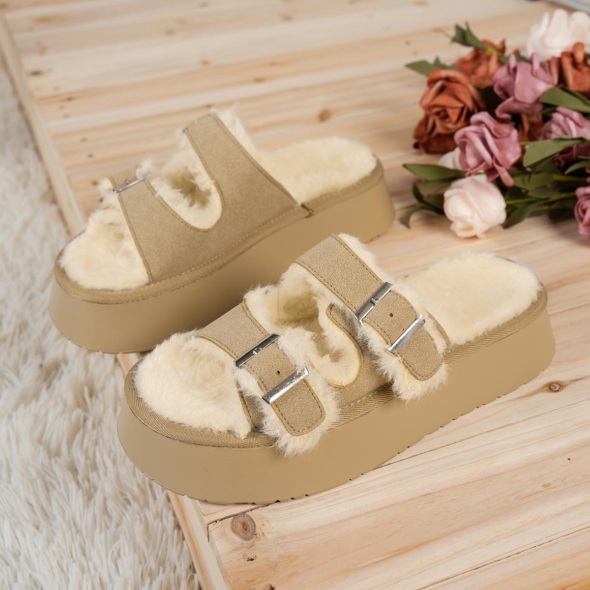 

Мода 2024 Весна и Осень Женские Теплые Модные Тапочки Женские Удобные Нескользящие Удобные Тапочки Слайды Женские 35 бежевый