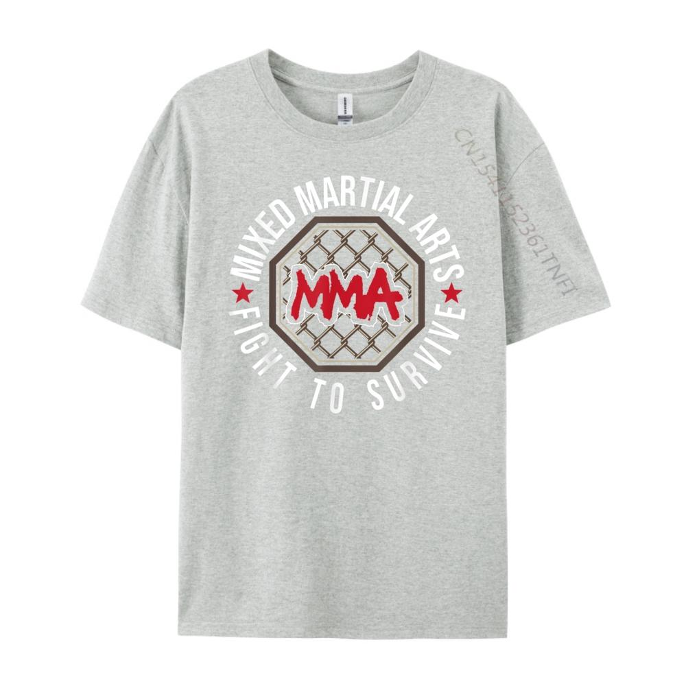 Fight To Survive Mixed Martial Arts Mma Bjj Cage Fighting Graphic T Shirts Men Oversized Long Sleeve TShirt 4TH of July