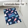 Cat Theme Crystal Velvet Rug Personalized Custom Name Text Soft Floor Mat Home Decor