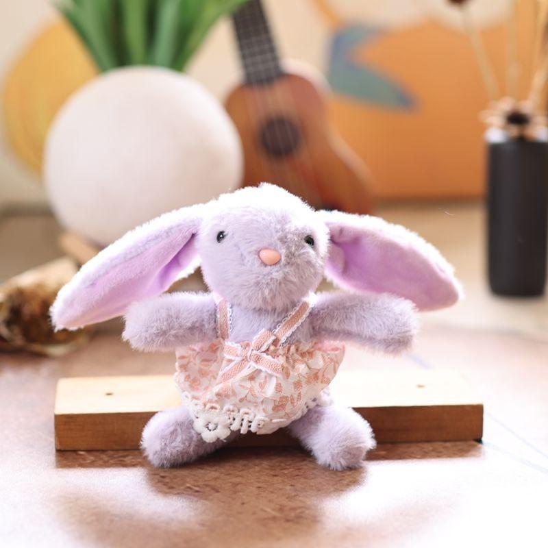Cute Skirt Bunny Plush Toy Pendant Key Chain Bag Decor For Gift And Kids Play