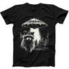 Space Raccoon Sarcastic Aliens UFO Funny Gift Black T Shirt 237