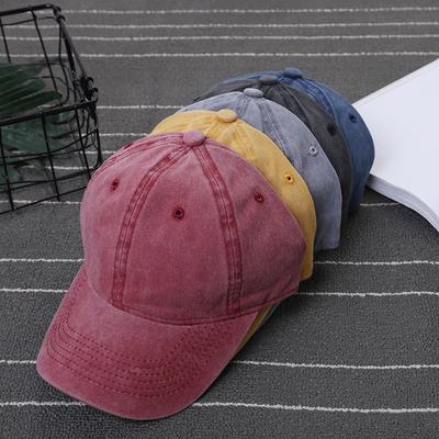 Washed Hat Made Old Baseball Cap Retro Cap Men'S Soft Top Light Plate Solid Color Women'S Outdoor Cowboy Hat