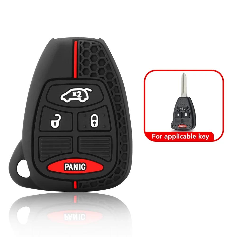 

Силиконовый чехол для ключа для Chrysler Voyager Pacifica 300c PT Cruiser Dodge Caliber Avenger Jeep Grand Cherokee Compass Patriot чёрный