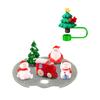 Becherdeckel Feste Namensplakette 40OZ Mikro L Dekoration Mit 10mm Silikon-Strohhalmabdeckung, Weihnachten DIY Deckelaufkleber Becherdeckel Strohhalmabdeckung, Geeignet Für 40oz
