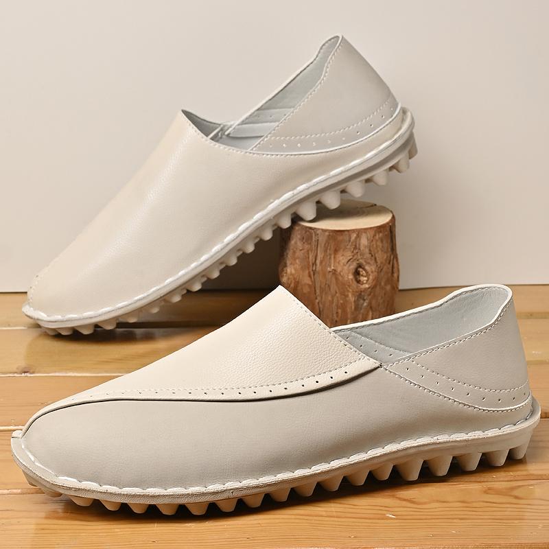 High-End Marke Herren Leder Freizeitschuhe Weichsohlige Bequeme Slipper Flachsohlige Vielseitige Outdoor Herren Fahrschuhe