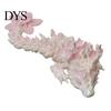 Articulated Dragon Model Cherry Blossom Figurine with Movable Joints, 3D Printed Fidget Toy Flower Toy, Mythical Creature Decor