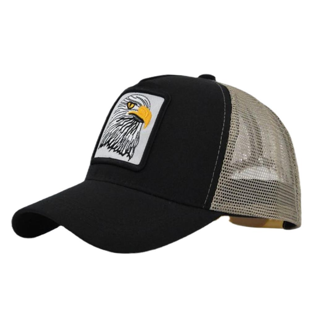 

Duck Tongue Hat Animal Eagle Embroidered Mesh Hat Baseball Hat Sunshade Hat Black A