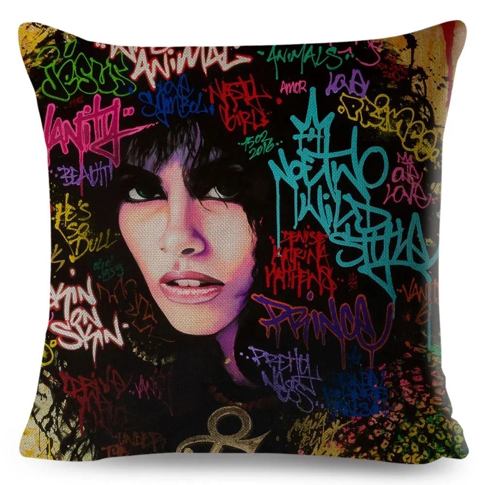 African Women Cushion Cover Decor Colorful Cartoon Lady Dream  Pillowcase Polyester Pillow Case for Bedroom Sofa Home