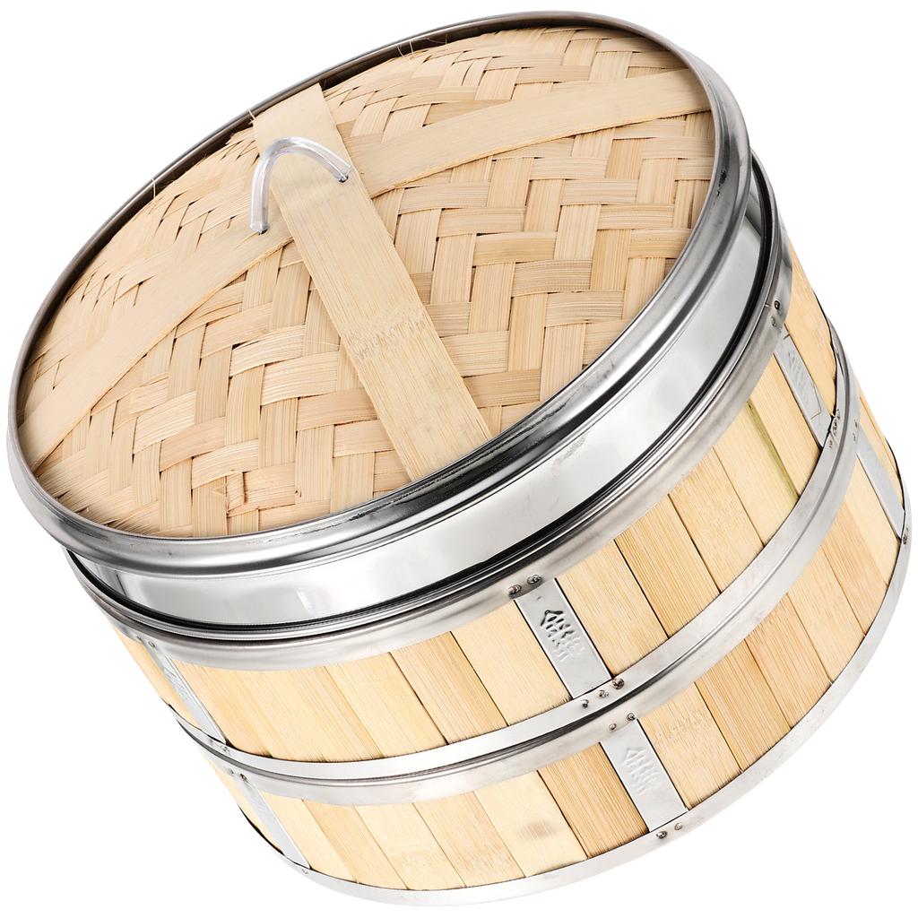 1 szett bambuszpároló többrétegű zsemlepároló konyhai fedett ételpároló praktikus párolókosár