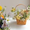 Willow Rattan Bride Flower Basket Hand-Woven Flower Arrangement Basket Sundries Organizer  Wedding