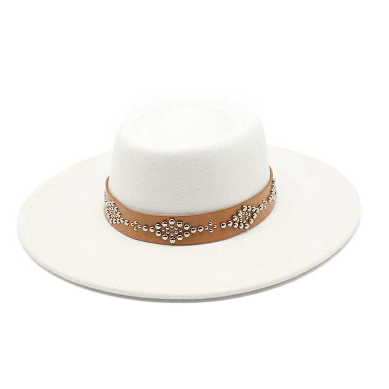 New Fedora Hats For Women 9.5cm Wide Brim Khaki Black Felted Dress Hat Panama Church Men Jazz Hat Sombreros De Mujer
