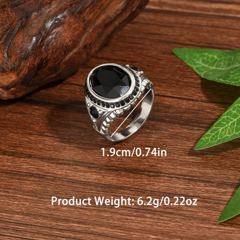 Charm Silver Color Inlaid with Black Stone Rings Dazzling  Party Engagement Wedding Rings for Women Jewelry
