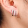 Fashion Contracted Design Lines Stud Earrings for Women Silver Color New Trendy Female Ear Piercing Accessories Jewelry