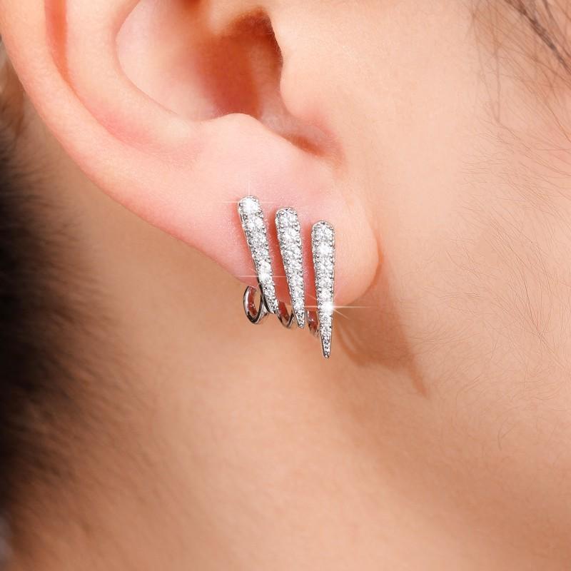 Fashion Contracted Design Lines Stud Earrings for Women Silver Color New Trendy Female Ear Piercing Accessories Jewelry