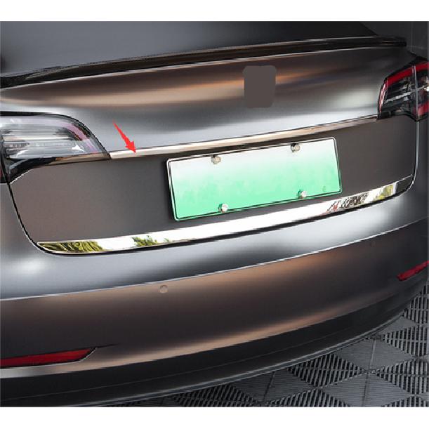 Stainless Steel Rear Trunk Lid Frame Cover Trim For 2018- Tesla Model 3 1pcs