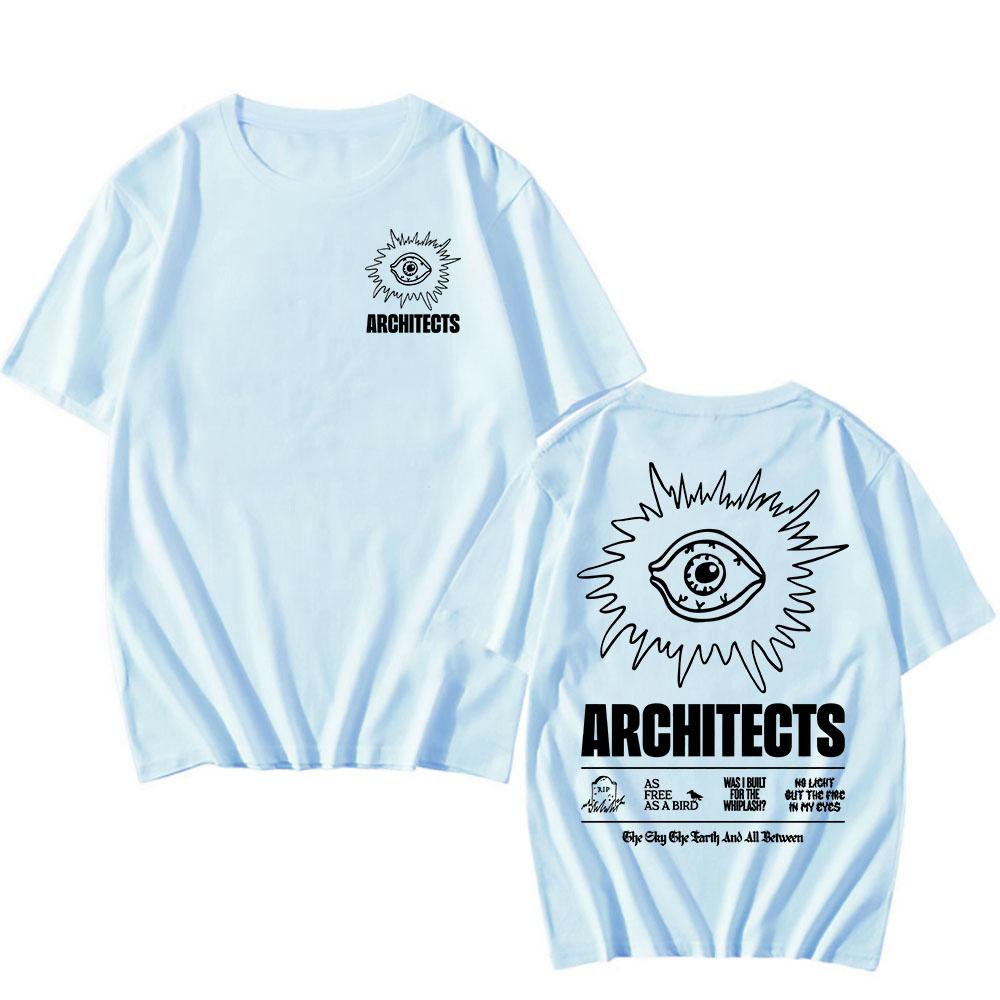 DAS AUGE ZWISCHEN TEE Architekten Heavy Mental Band T-Shirt Baumwolle Lässig Locker Herren T-Shirts Grunge Unisex Streetwear Herrenbekleidung XS