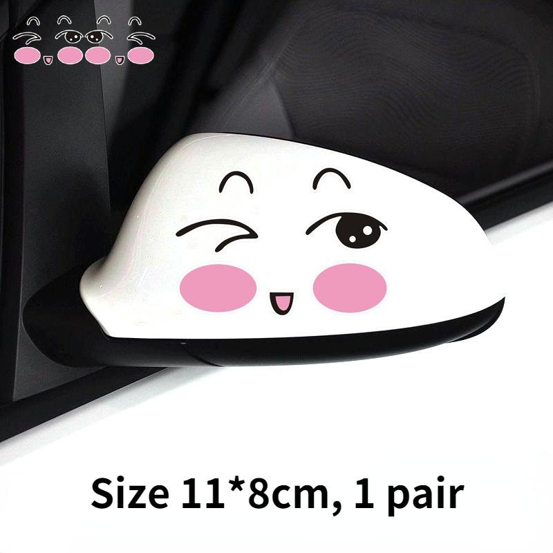 Reflective Cute Smile Car Sticker Rearview Mirror Smiling Eye Face Sticker Decal Creative Lovely Funny Car Stickers Waterproof
