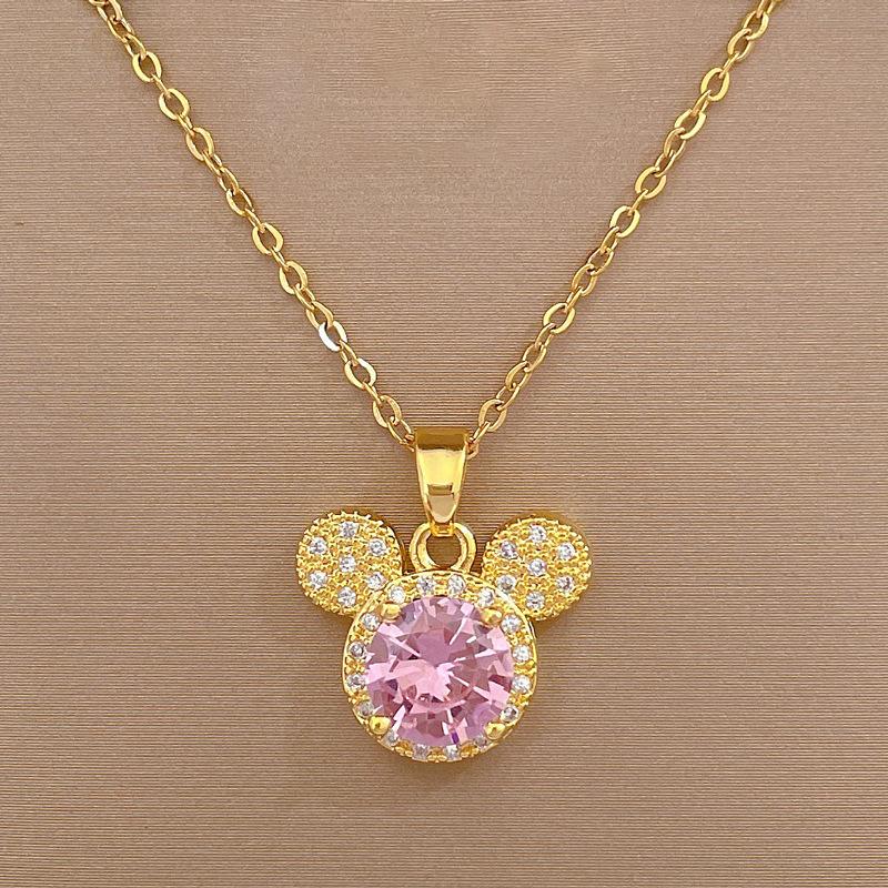 Guochao Micro-Inlaid With Diamonds Mickey Head Accessories Live Broadcast Court Style Full Of Diamonds Inlaid With Luxury Necklaces
