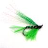 MNFT 10Pcs 6# Blackhead Green Flash Streamer Fly Trout Blackhead Fishing Flies Hook Fish Lure