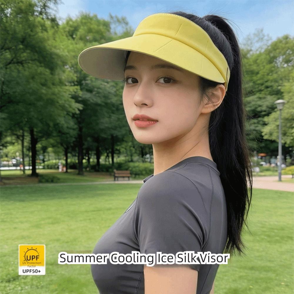 Simple Foldable Traceless Sun Hat UV Protection Empty Top Seamless Visor Cap Adjustable Large Brim Women Sun Hat Holiday