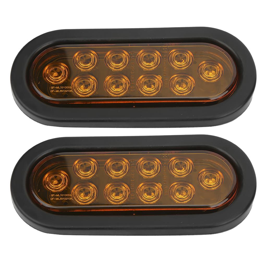 2pcs 10LED Side Marker Light 6in Oval IP67 Waterproof Tail Lamp Surface Mounted for Truck
