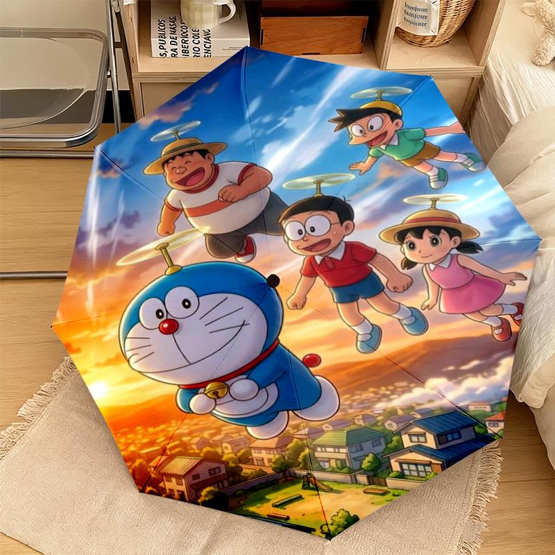 1PC Doraemon  Automatic Umbrella - Suitable Travel Outdoor Portable Umbrella Birthday Gift Daily Essentials