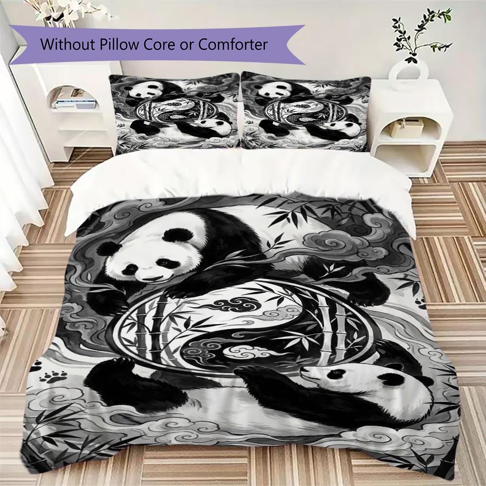 Tai Chi Animals Pattern Bedding uilt Set uilt Cover Pillowcase Home Decoration Birthday Gift (1 * duvet cover + 2 * pillowcase  without core)106