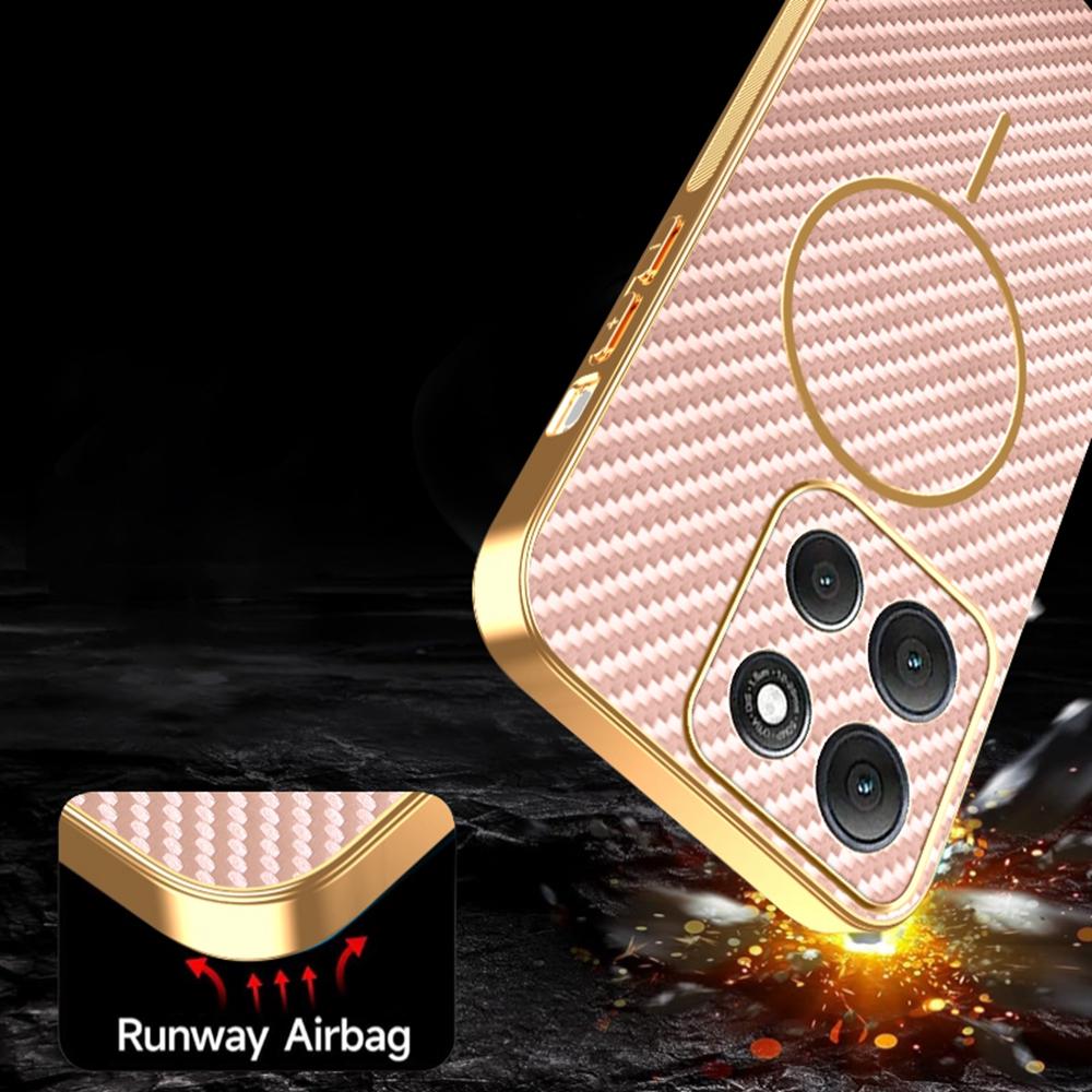 For Motorola Moto G86 Power 5G Phone Case Carbon Fiber Textured Electroplated TPU Back Cover