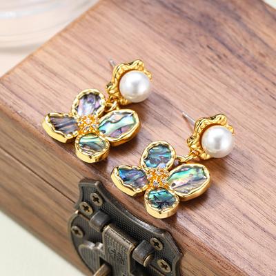 Women's Light Luxury Design Elegant Imitation Pearl Flower Tassel Earrings Fashionable And Versatile Niche Design Earrings