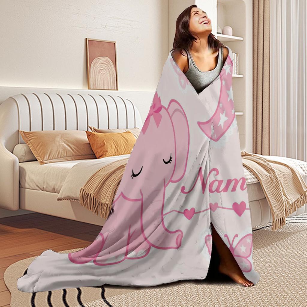 Custom Name Blanket Winter Flannel Plush Extra Thick Soft Warm Comfortable Cozy Sherpa Fleece Throw For Sofa Bed