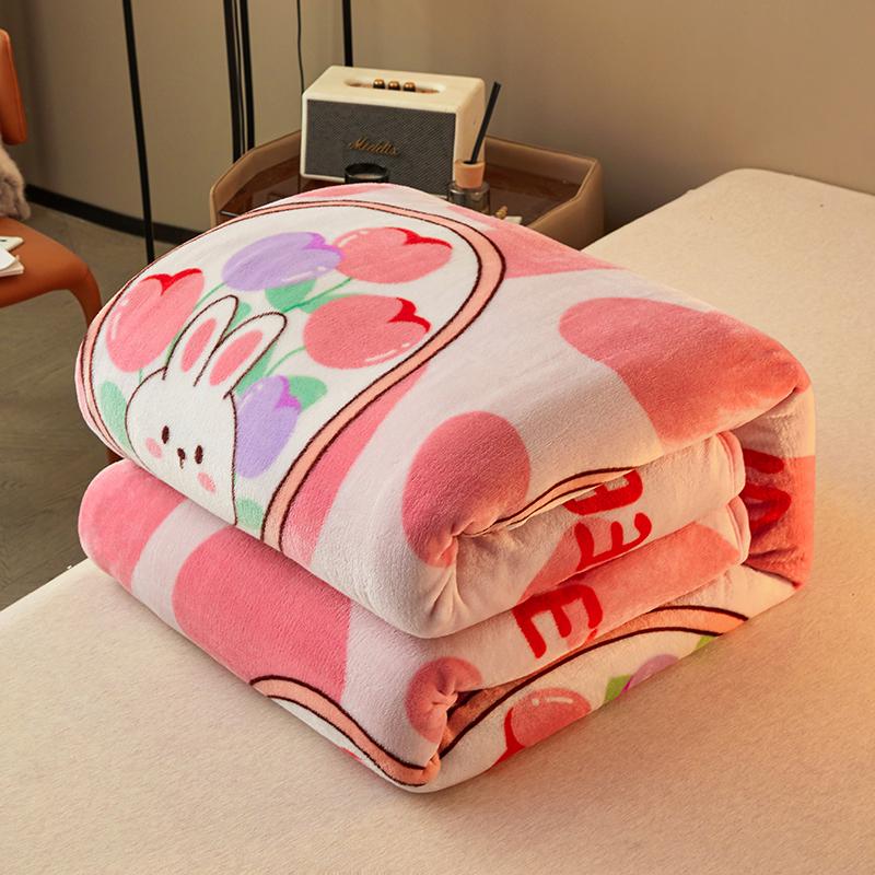 1pc Comfortable Printed Blanket Soft&cozy&machine Washable Velvet Plush All-season Multipurpose Nap Blanket for Office and Sofa(Excluding pillowcases)