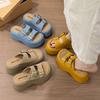 2025 New Beautiful One-word Boken Sandals Small Boken Slippers Muffin Platform Sandals