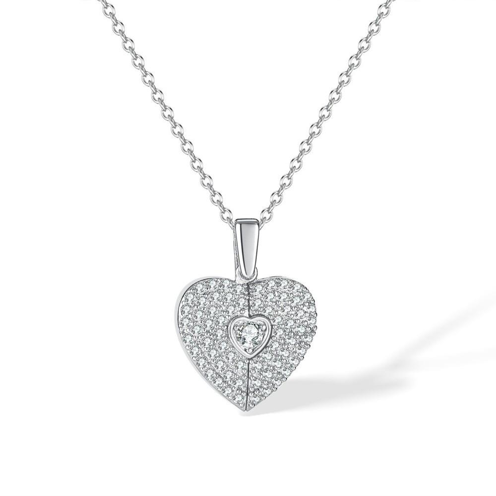 Heart-shaped Pendant Heart-shaped Necklace Handmade Couple Love Locket Heart Opening Locket  Gift