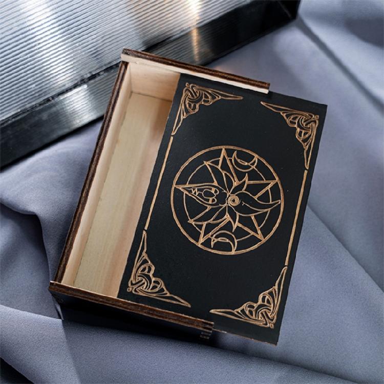 Push Pull Tarot Cards Box Wood Storage Case Portable Card Container Divination Storage Box Card Container Easy to Carry