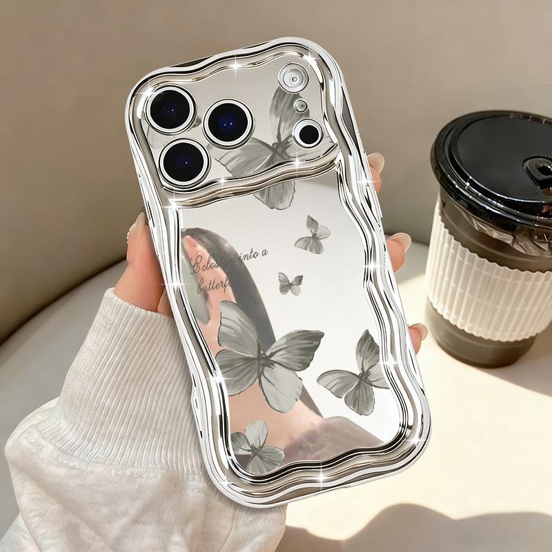 Colorful Butterfly Phone Case For iPhone 17 Pro Max Air 16e 16 15 14 13 Pro Max 12 11 Shockproof Luxury Plating Soft TPU Cover
