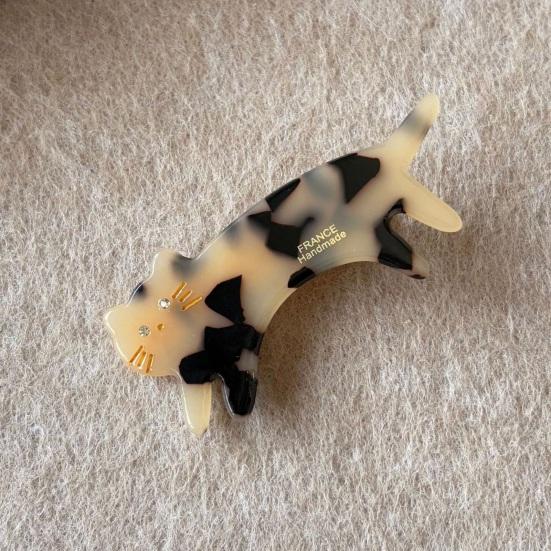 Haarspange Kraftvolle Rutschfeste Haarspange Dreidimensionale Katzenform Acetat Haarspange Haarstyling-Werkzeug Seitenpony Haaraccessoire