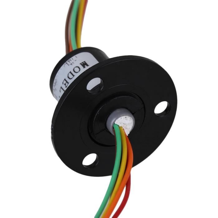 200MM 6 Drähte 2A AC240V Mikro Schleifring in Ringform schwarzer Schleifring