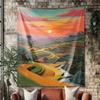 Sunset Rural Scenery Digital Printing Polyester Wall Tapestry Suitable for Use In Living Rooms Bedrooms Offices Bars and Party