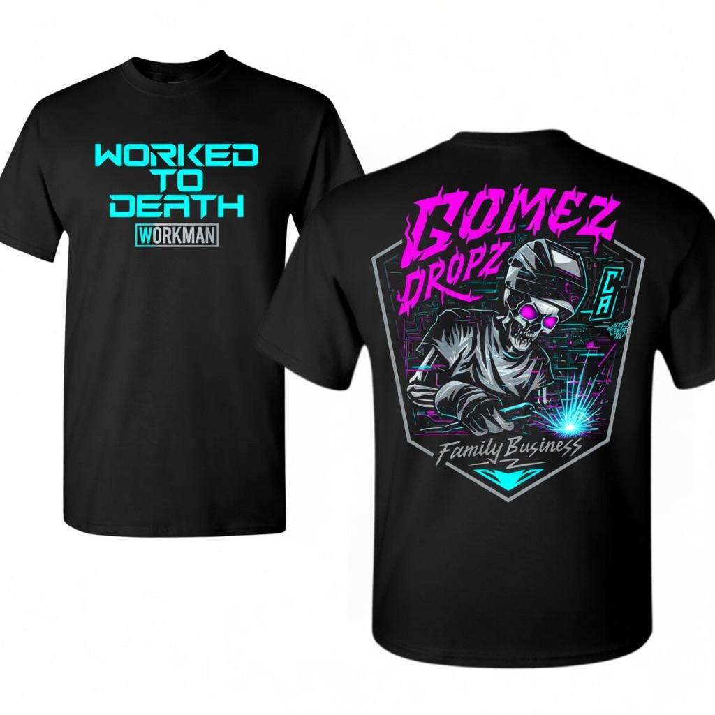 Welder Skull T-Shirt Worked To Death Workman Funny Welding Graphic Tee S разноцветный
