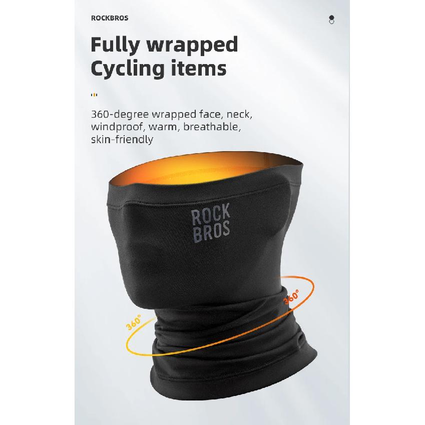 ROCKBROS Winter Keep Warm Cycling Face Mask Fleece Hiking Camping Ski Balaclava Neck Scarf Windproof MTB Road Bicycle Bike Mask